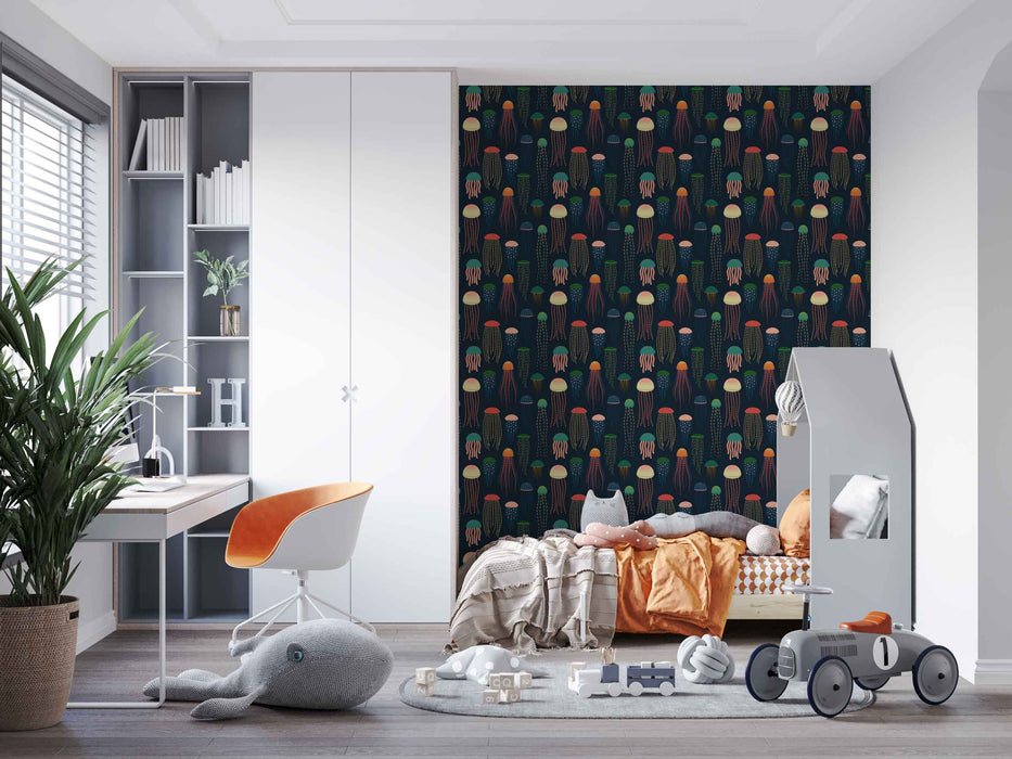 Jellyfish Wallpaper - Peel and Stick Wallpaper - Fall Flat Panels
