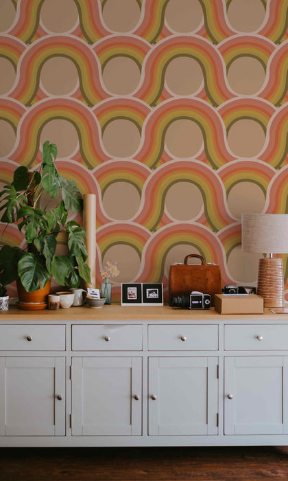 Retro Wobble Wallpaper - Peel and Stick Wallpaper - Fall Flat Panels