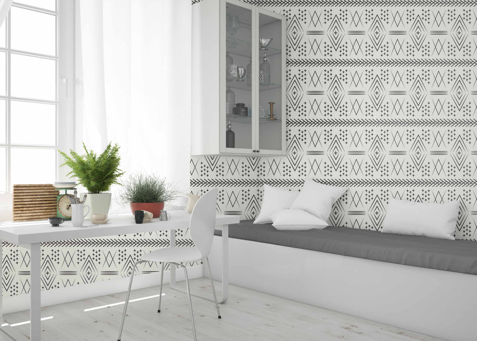 Retro Tribe Wallpaper - Peel and Stick Wallpaper - Fall Flat Panels