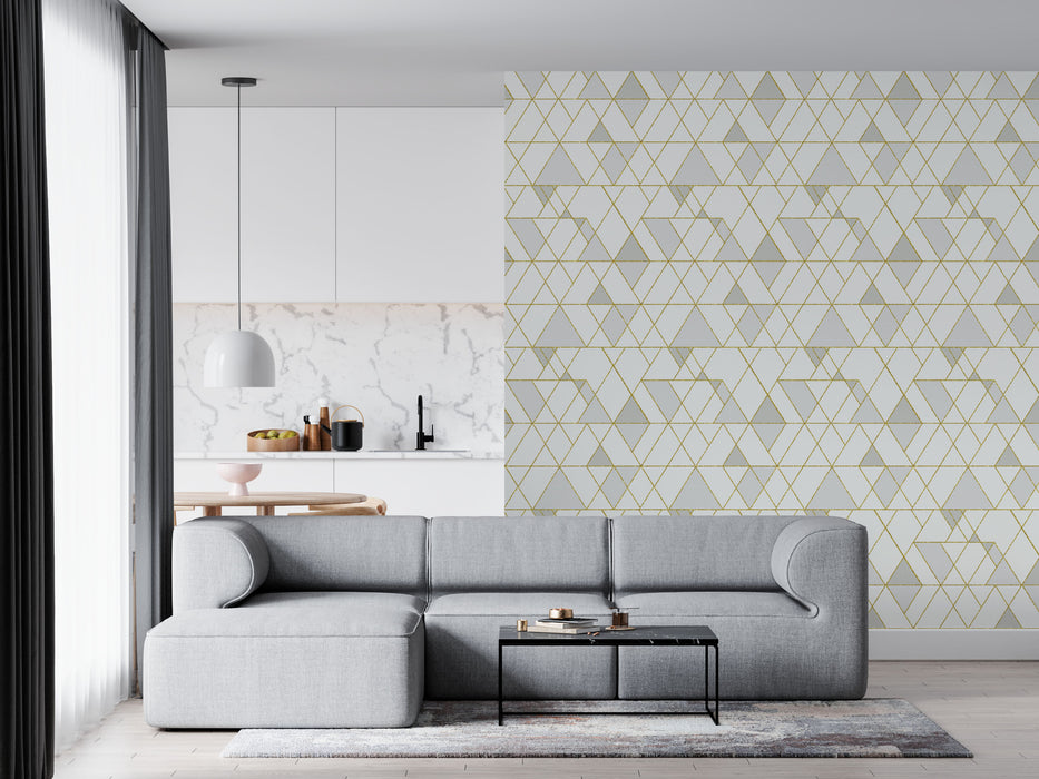 Deco Glam Gold Wallpaper - Peel and Stick Wallpaper - Fall Flat Easy Install Panels