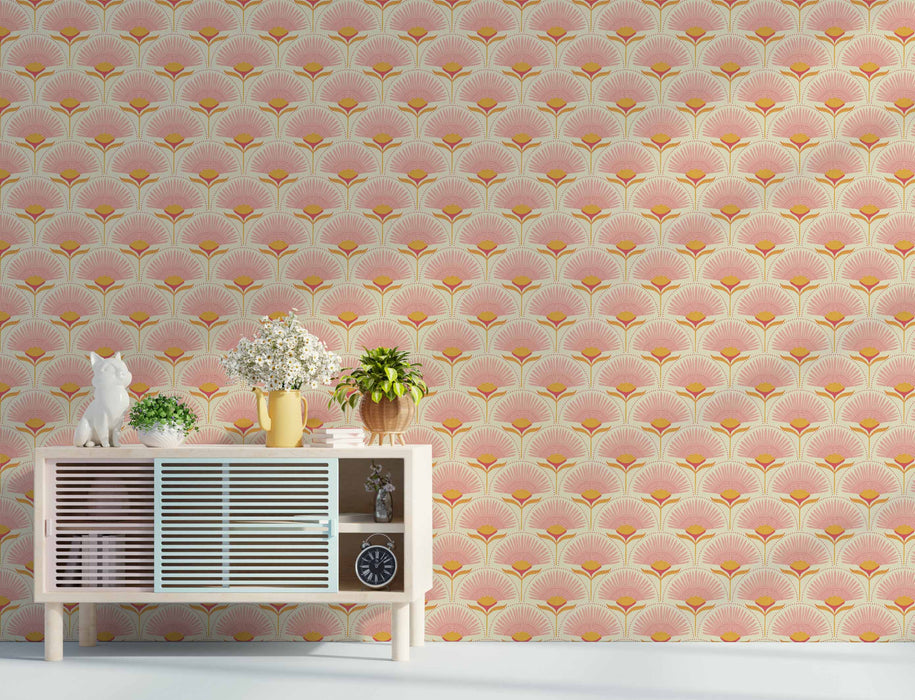 Floral Burst Wallpaper - Peel and Stick Wallpaper - Fall Flat Easy Install Panels