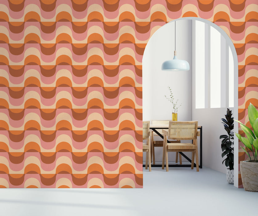 Retro Wave Wallpaper - Peel and Stick Wallpaper - Fall Flat Panels
