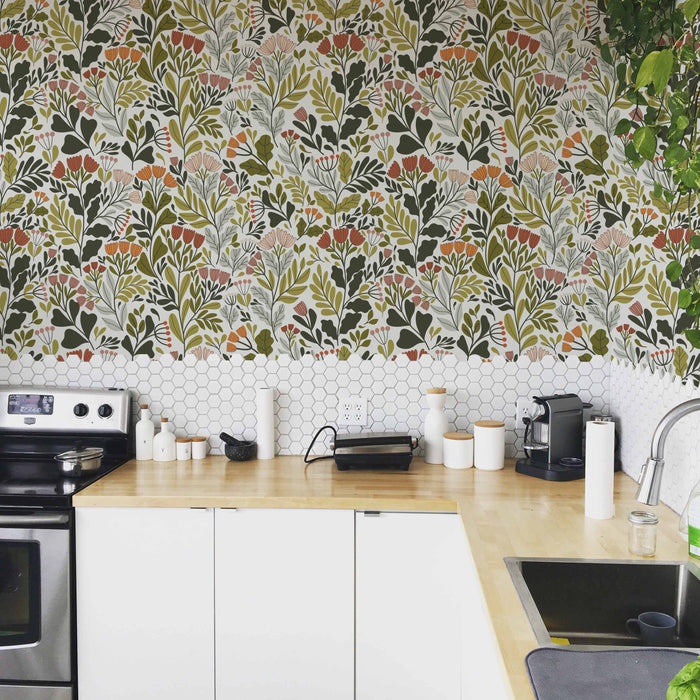 Nana's Kitchen Wallpaper - Peel and Stick Wallpaper - Fall Flat Panels