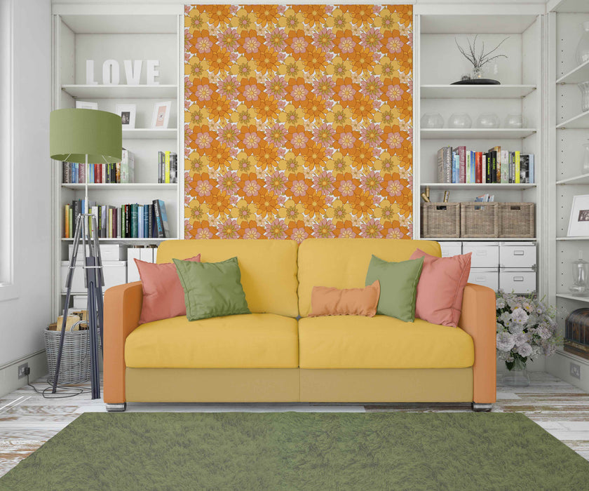 Bold Retro Wallpaper - Peel and Stick Wallpaper - Fall Flat Easy Install Panels