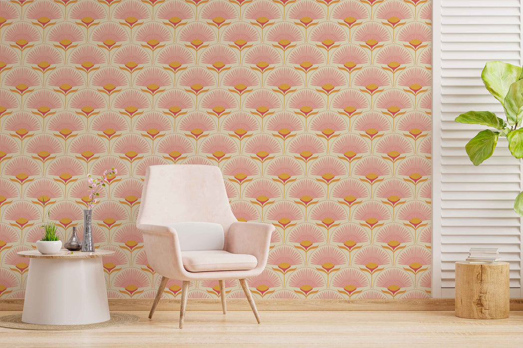 Floral Burst Wallpaper - Peel and Stick Wallpaper - Fall Flat Easy Install Panels