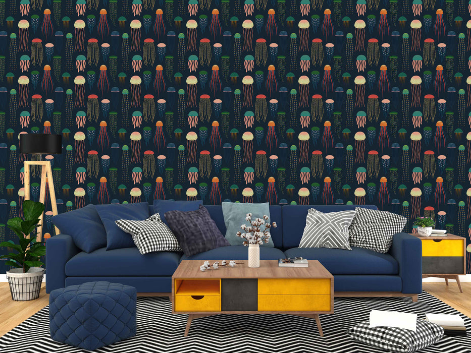 Jellyfish Wallpaper - Peel and Stick Wallpaper - Fall Flat Panels