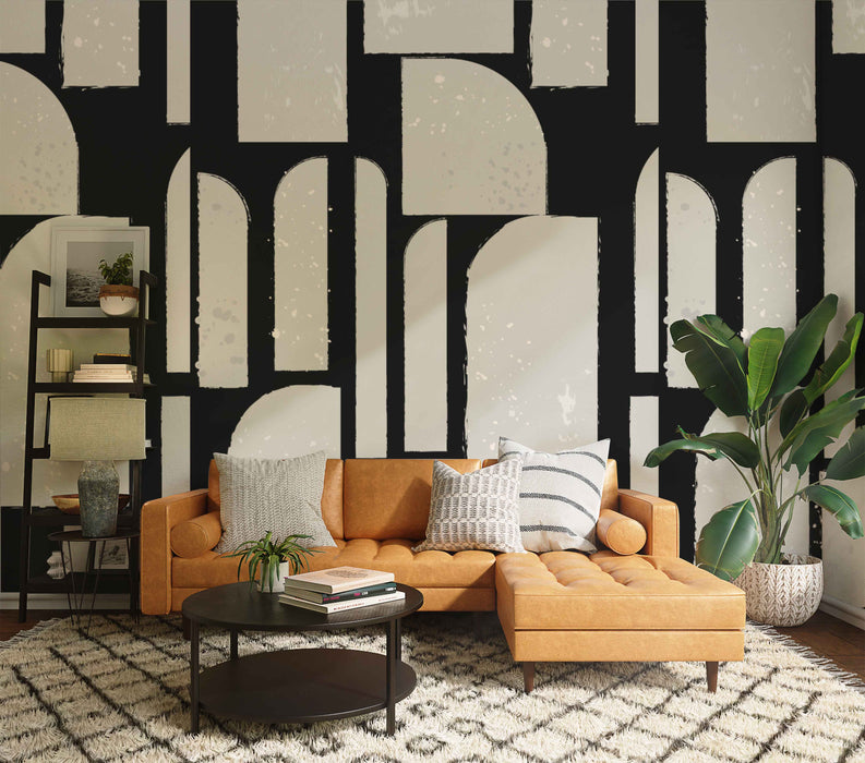 Minimalist Art Deco Wallpaper - Peel and Stick Wallpaper - Fall Flat Panels