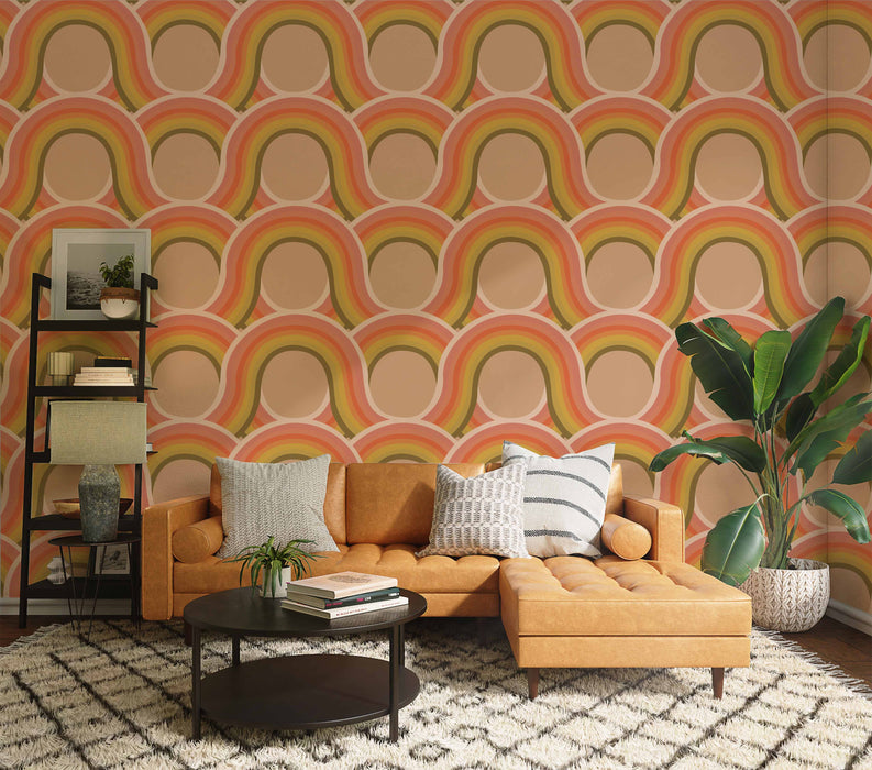 Retro Wobble Wallpaper - Peel and Stick Wallpaper - Fall Flat Panels