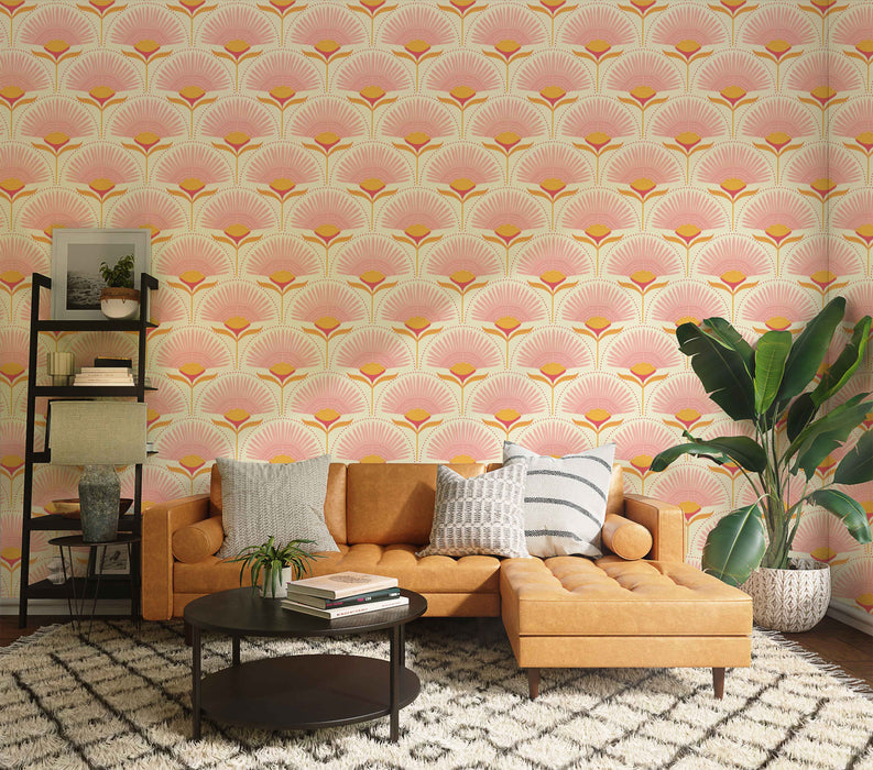 Floral Burst Wallpaper - Peel and Stick Wallpaper - Fall Flat Easy Install Panels