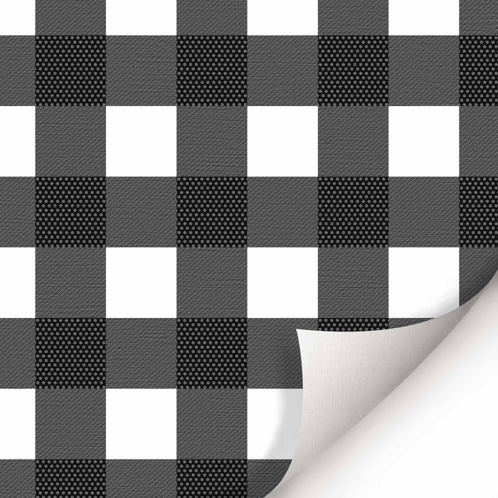 Gingham Black Large Wallpaper - Peel and Stick Wallpaper - Fall Flat Panels