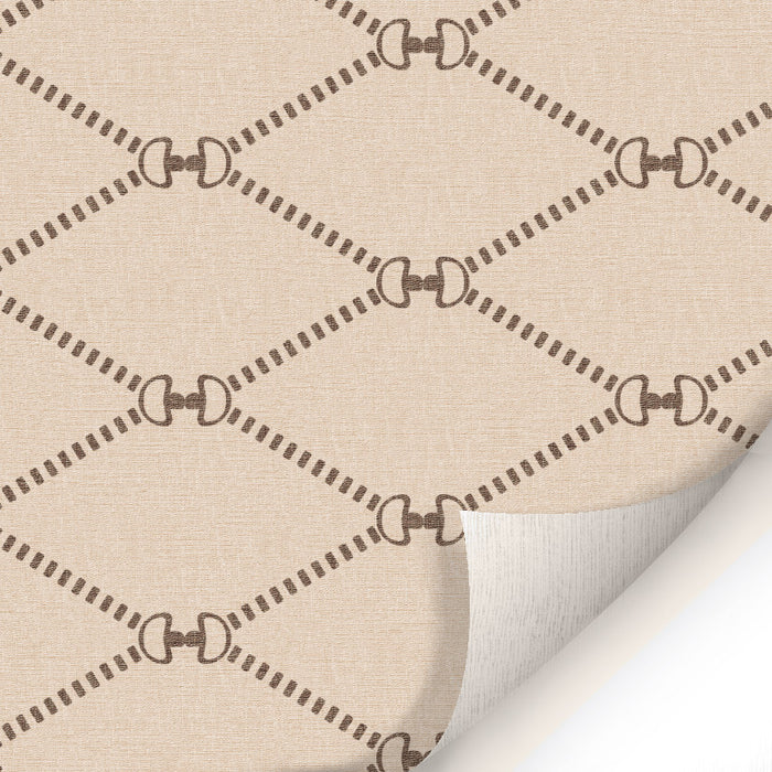 Horsebit Monogram Wallpaper LARGE - Peel and Stick Wallpaper - Fall Flat Panels
