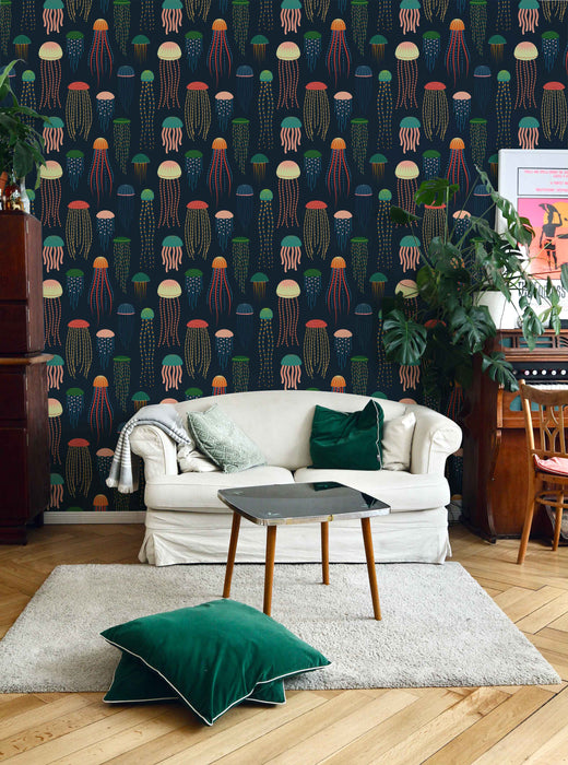 Jellyfish Wallpaper - Peel and Stick Wallpaper - Fall Flat Panels